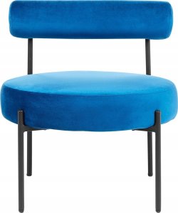 Beliani Fotel welurowy granatowy ALPHA 2