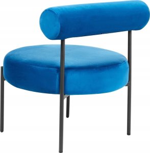 Beliani Fotel welurowy granatowy ALPHA 4