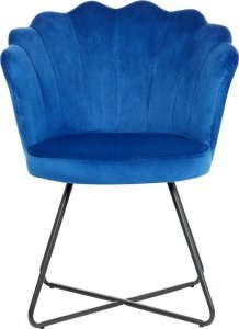 Beliani Fotel welurowy granatowy LOVELOCK 3