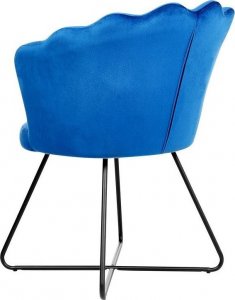 Beliani Fotel welurowy granatowy LOVELOCK 5