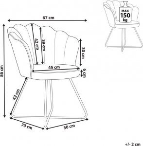 Beliani Fotel welurowy granatowy LOVELOCK 8