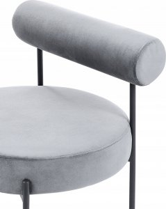 Beliani Fotel welurowy szary ALPHA 12