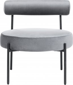 Beliani Fotel welurowy szary ALPHA 2