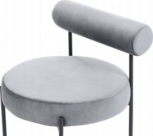 Beliani Fotel welurowy szary ALPHA 3