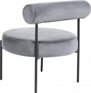 Beliani Fotel welurowy szary ALPHA 4