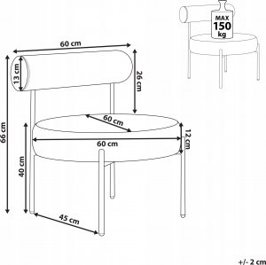 Beliani Fotel welurowy szary ALPHA 7