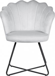 Beliani Fotel welurowy szary LOVELOCK 3