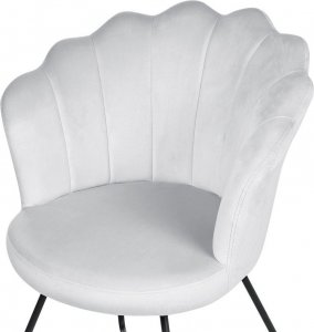 Beliani Fotel welurowy szary LOVELOCK 4