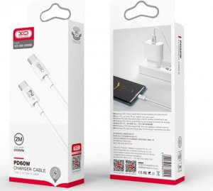 Kabel USB TelForceOne XO kabel NB-Q190B USB-C - USB-C 2,0m 60W biały 4