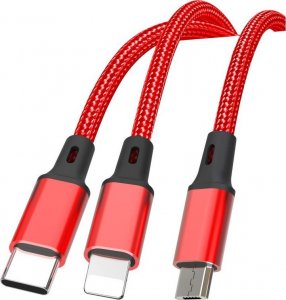 Kabel USB XO USB-C - USB-C 1.2 m Czerwony (GSM106763) 2