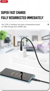 Kabel USB XO USB-C - USB-C 1.5 m Czarny (NB-Q199) 5