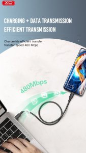 Kabel USB XO USB-C - USB-C 1.5 m Czarny (NB-Q199) 6