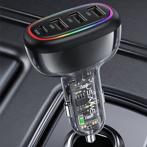 Ładowarka Usams Ładowarka Samochowoa USAMS 1xUSB-C 3xUSB-A C34 48W 3A+C PD czarna CC170CC01 (US-CC170) 14