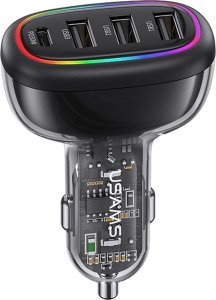 Ładowarka Usams Ładowarka Samochowoa USAMS 1xUSB-C 3xUSB-A C34 48W 3A+C PD czarna CC170CC01 (US-CC170) 17