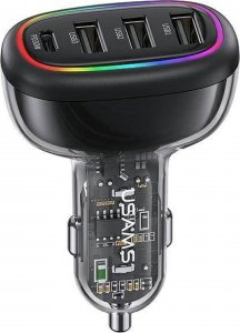 Ładowarka Usams Ładowarka Samochowoa USAMS 1xUSB-C 3xUSB-A C34 48W 3A+C PD czarna CC170CC01 (US-CC170) 10
