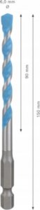 Wiertło Bosch BOSCH WIERTŁO HEX-9 MULTICONSTRUCTION  6 x 90 x 150mm EXPERT 3