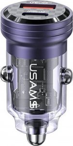 Ładowarka Usams Ładowarka samochodowa USAMS C35 USB-A+USB-C 45W Fast Charge fioletowy/purple (US-CC175) 13