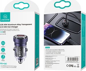 Ładowarka Usams Ładowarka samochodowa USAMS C35 USB-A+USB-C 45W Fast Charge fioletowy/purple (US-CC175) 14