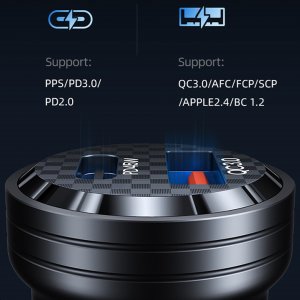 Ładowarka Usams Ładowarka samochodowa USAMS C35 USB-A+USB-C 45W Fast Charge fioletowy/purple (US-CC175) 17