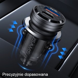 Ładowarka Usams Ładowarka samochodowa USAMS C35 USB-A+USB-C 45W Fast Charge fioletowy/purple (US-CC175) 22