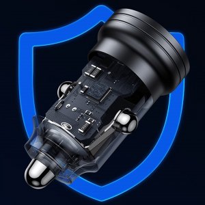 Ładowarka Usams Ładowarka samochodowa USAMS C35 USB-A+USB-C 45W Fast Charge fioletowy/purple (US-CC175) 23