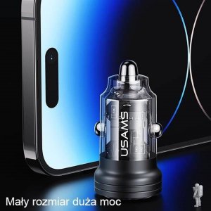 Ładowarka Usams Ładowarka samochodowa USAMS C35 USB-A+USB-C 45W Fast Charge fioletowy/purple (US-CC175) 10