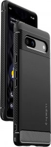 Spigen Etui ochronne na telefon Spigen Rugged Armor do Google Pixel 7a Matte Black 12
