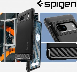 Spigen Etui ochronne na telefon Spigen Rugged Armor do Google Pixel 7a Matte Black 5