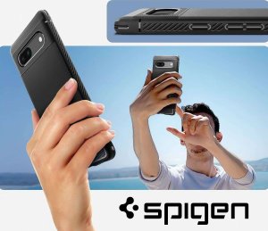 Spigen Etui ochronne na telefon Spigen Rugged Armor do Google Pixel 7a Matte Black 8