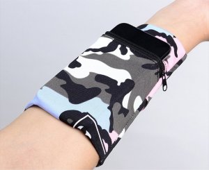 Hurtel Opaska na ramię do biegania ćwiczeń fitness armband paski biały-czarny Opaska na ramię do biegania ćwiczeń fitness armband paski biały-czarny 11