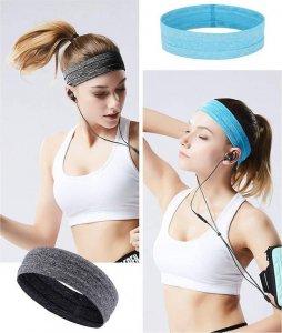 Elastyczna materiałowa opaska na głowę do biegania fitness niebieski 9