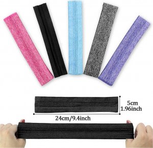 Elastyczna materiałowa opaska na głowę do biegania fitness różowa 4