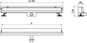 Mexen Flat Wall odpływ liniowy ścienny 2w1 100 cm, złoty - 1530100 6