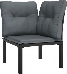 vidaXL 7-cz. zestaw wypoczynkowy do ogrodu, czarno-szary, polirattan 4