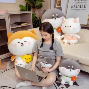 myHomelife Maskotka pluszak pies Shiba Manto brązowy 35 cm 5