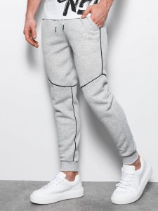 Ombre Spodnie męskie dresowe joggery z kontrastowymi elementami - szary melanż V5 OM-PASK-22FW-001 XL 1