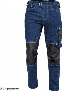 CERVA NEURUM DENIM - męskie spodnie robocze elastyczny jeans do pasa, 6 kieszeni, na metrówkę, na ołówek, na nóż, pierścień "D", 97 % bawełna , 3 % Spandex, 370 g/m2, TRIFIBETEX 56 1