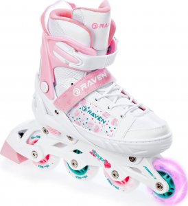 Rolki Raven Inlineskates Rolki Łyżwy 4w1 Regulowane RAVEN Rosi 31-35 LED 2