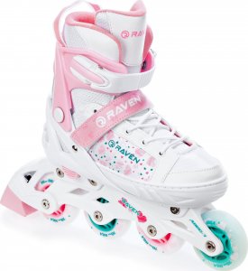 Rolki Raven Inlineskates Rolki Łyżwy 4w1 Regulowane RAVEN Rosi 31-35 LED 3