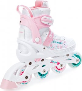 Rolki Raven Inlineskates Rolki Łyżwy 4w1 Regulowane RAVEN Rosi 31-35 LED 5