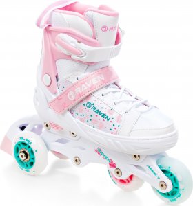 Rolki Raven Inlineskates Rolki Łyżwy 4w1 Regulowane RAVEN Rosi 31-35 LED 6