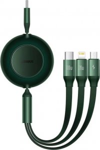Kabel USB Baseus USB-A - USB-C + micro-B + Lightning 1 m Zielony (CAMJ010206) 1