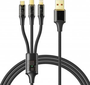 Kabel USB Mcdodo USB-A - USB-C + micro-B + Lightning 1.2 m Czarny (CA-3330) 1