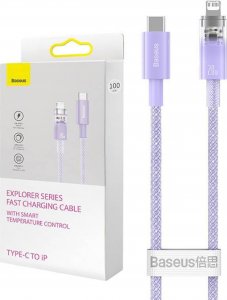 Kabel USB Baseus USB-C - Lightning 1 m Fioletowy (CATS010205) 1