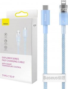 Kabel USB Baseus USB-C - Lightning 1 m Niebieski (CATS010203) 1