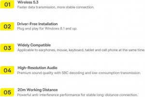 Adapter bluetooth Baseus BA07 czarny 3