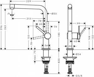 Bateria kuchenna Hansgrohe Mikser kuchenny Talis M54 72840000 2
