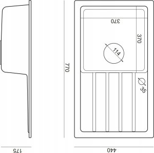 Zlewozmywak GraniteQ JERRY 111 zlewozmywak granitowy czarny (77x44x17,5) + syfon + zaślepka 3