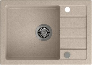 Zlewozmywak GraniteQ JERRY 116 zlewozmywak granitowy beżowy (62x44x17,5) + syfon + zaślepka 2