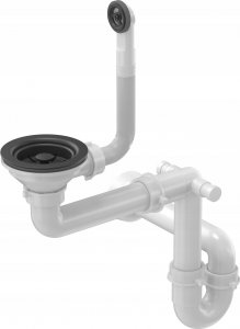 Zlewozmywak GraniteQ PETER 111 zlewozmywak granitowy pure carbon 1-komorowy z/o (78x50x20) z syfonem pure carbon i zaślepką kol. czarny 3